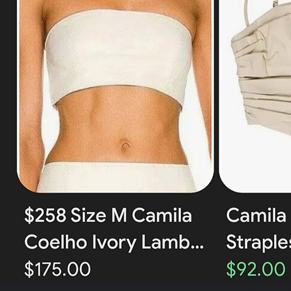 Camila Coelho Cream Strapless Crop Top